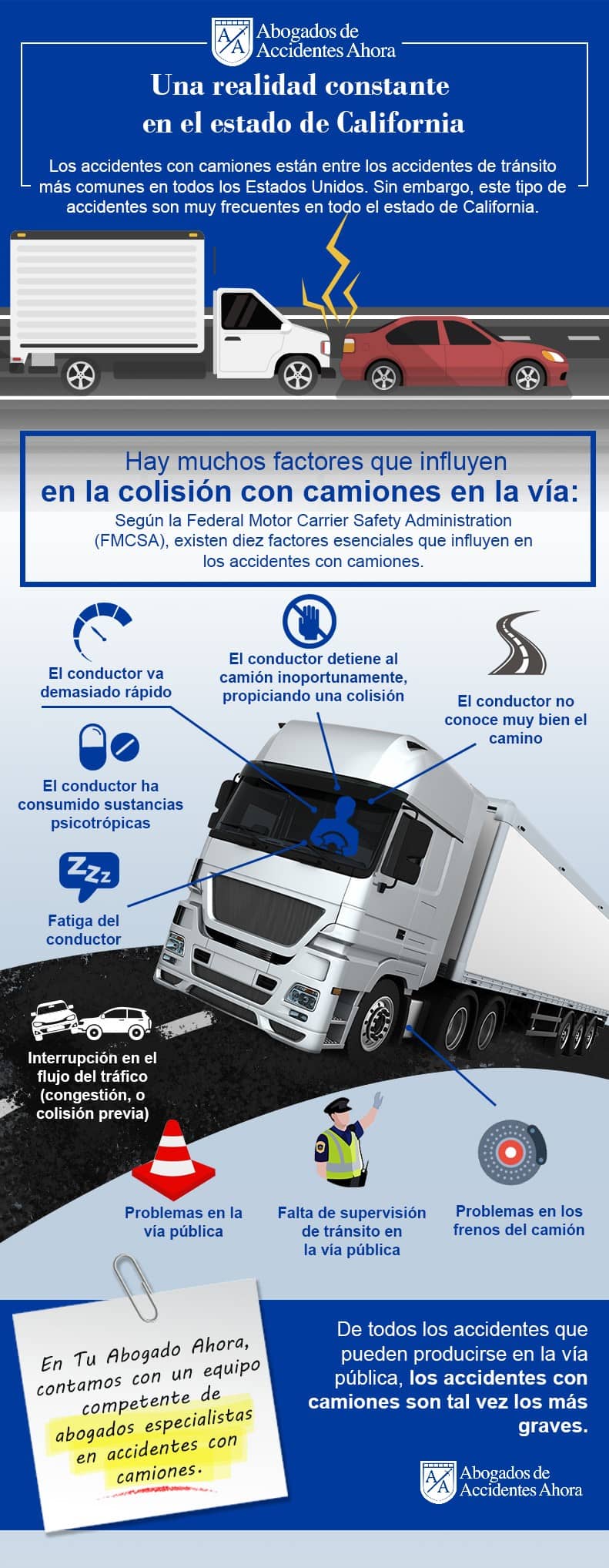 Accidentes y lesiones de camiones, Abogados de Accidentes Ahora