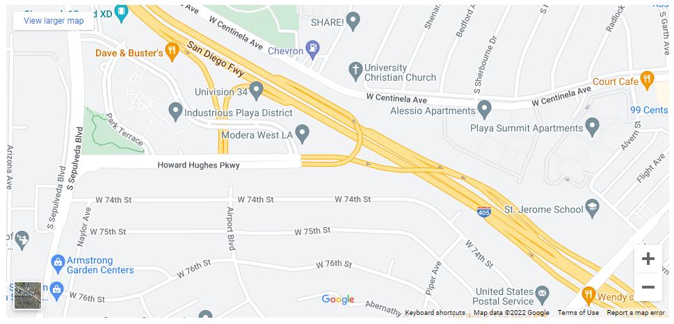 Accidente de auto en la autopista 405 y Howard Hughes Parkway [Westchester, CA], Abogados de Accidentes Ahora