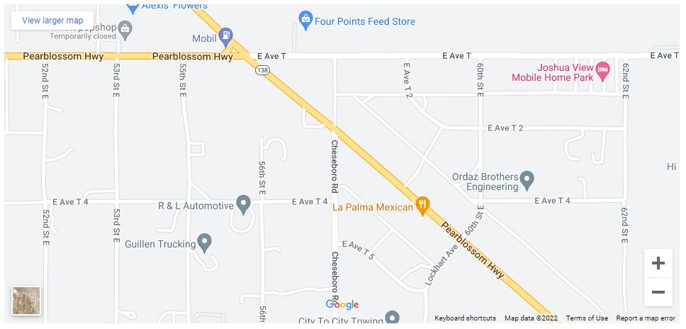 Un muerto en accidente de auto en Cheseboro Road y la autopista 138 [Palmdale, CA], Abogados de Accidentes Ahora